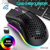 BM600 Rechargeable Gaming Mouse USB 2.4G Wireless RGB Light Honeycomb Gaming Mouse Desktop PC Computers Notebook Laptop Mice
